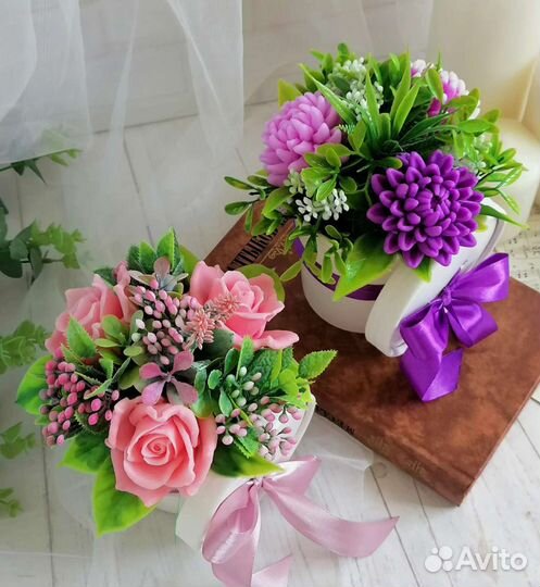 Букет из мыльных цветов