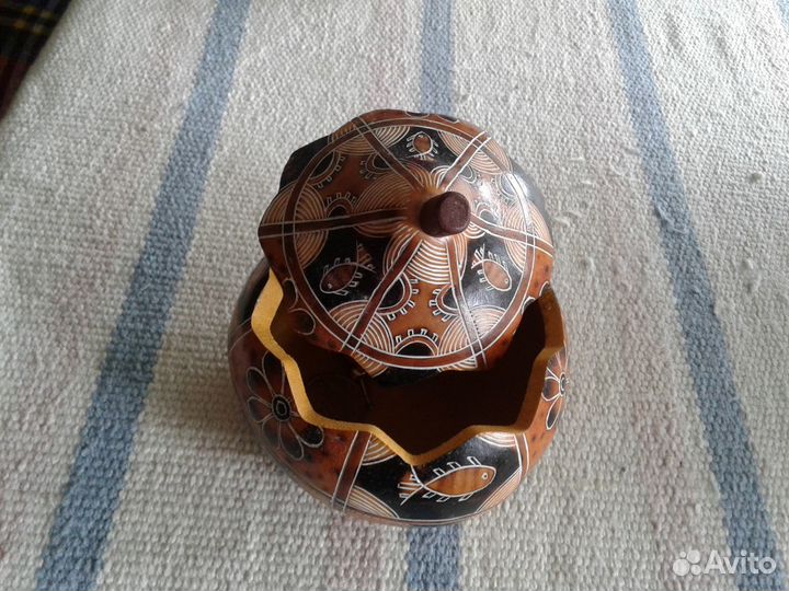 Шкатулка,плод африканского дерева,форма тыквочки