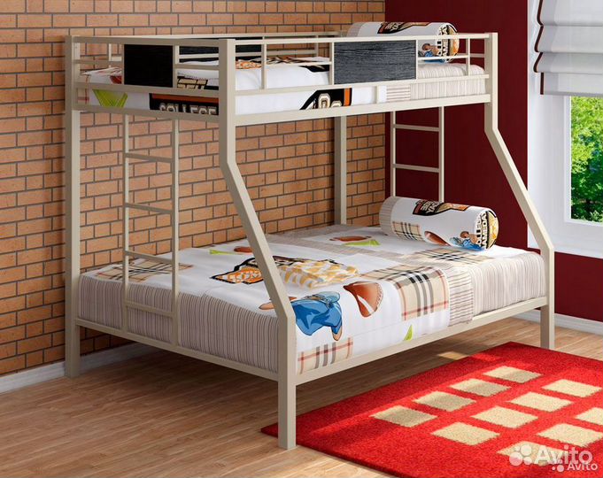 Кровать детская двухъярусная металл
