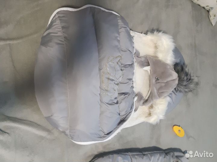 Зимний конверт в коляску на овчине