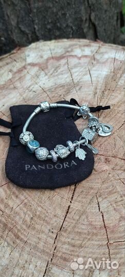 Браслет Pandora с шармами серебро 925 оригинал