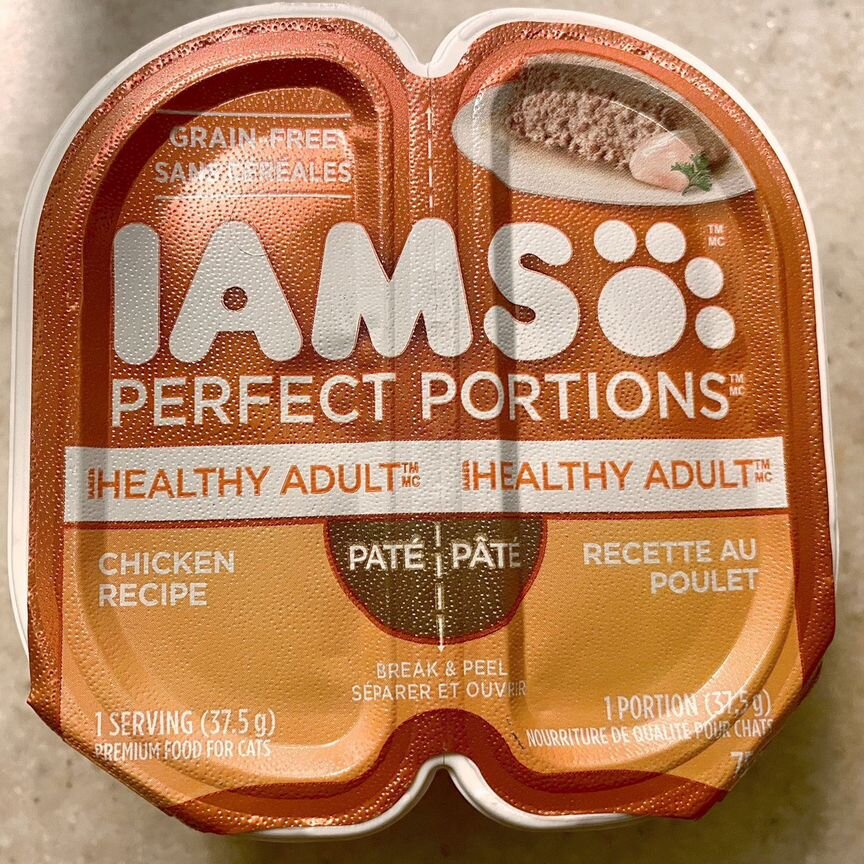 Корм влажный паштет для кошек iams