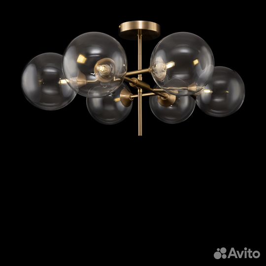 Люстра металл и стекло в спальню модерн