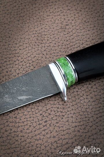 Нож Касатка средний Х12мф граб акрил зеленый