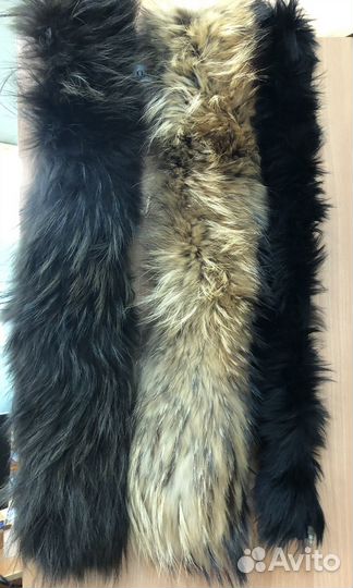 Меховой воротник песец, енот