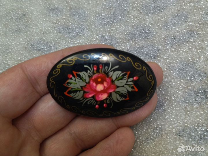 Брошь авторская СССР лак