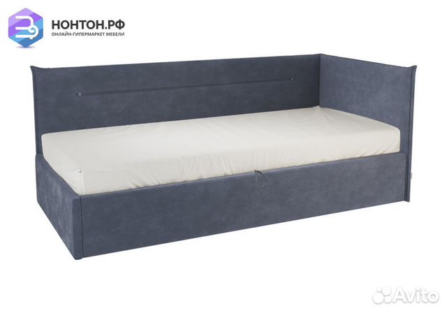 Кровать Альба 0.9 м синяя