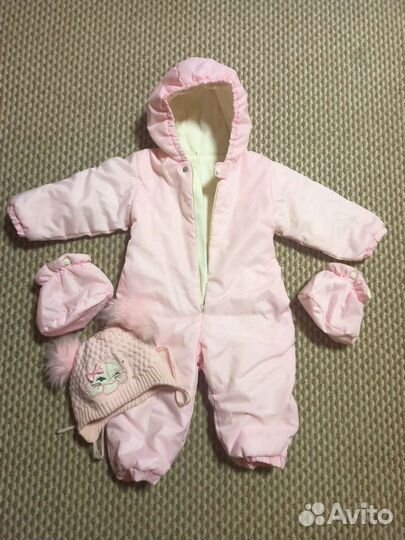 Комбинезон + теплая шапочка