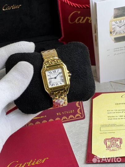 Часы Carthier Panthere лимонное золото 18К