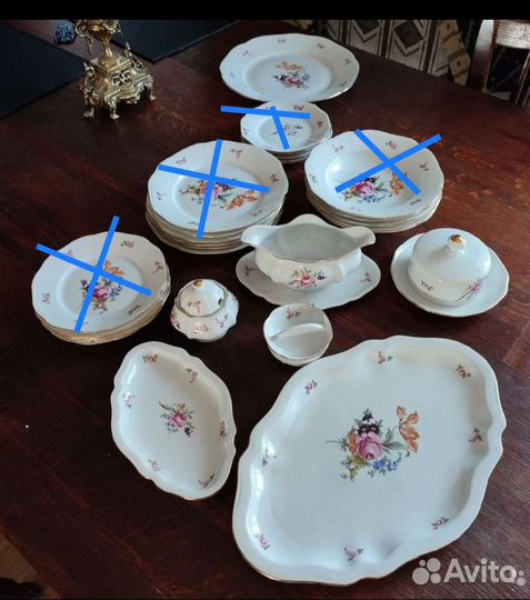 Сервиз Мейсенский букет Чехословакия Богемия хх в