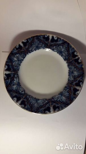 Тарелка лфз. Кобальт. Позолота