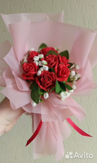 Букет роз из мыла
