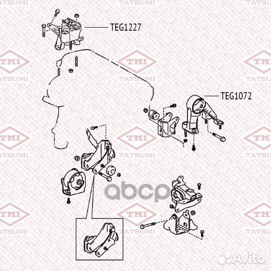 TEG1227 опора двигателя правая toyota Avensis