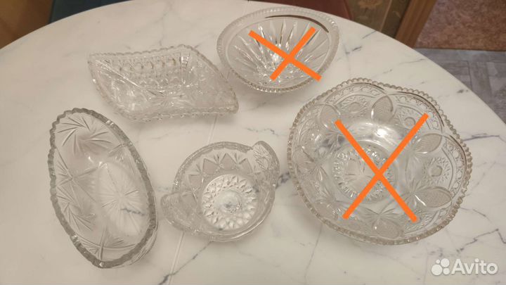 Хрустальные салатницы и конфетницы