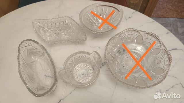 Хрустальные салатницы и конфетницы