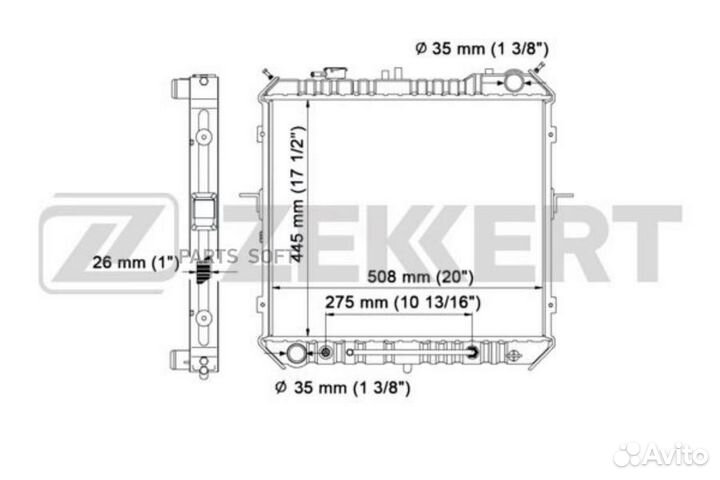 Радиатор охлаждения Киа Спортаж 97- АКПП