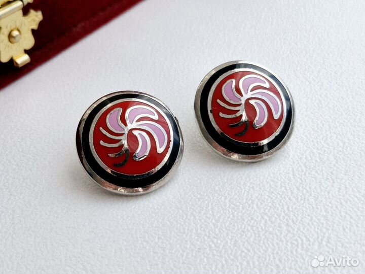 Серьги Эмаль Бижутерия Винтаж