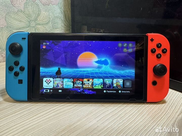 Прошитая чипом Nintendo switch 2rev отличн.сост