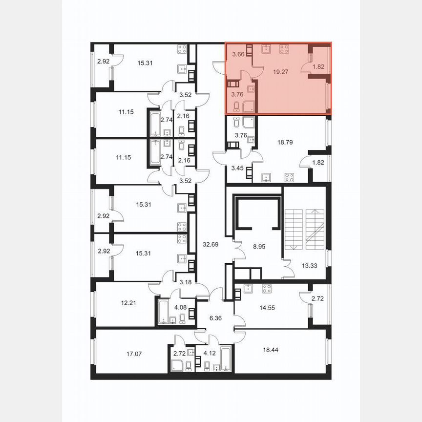 Квартира-студия, 27,6 м², 7/9 эт.