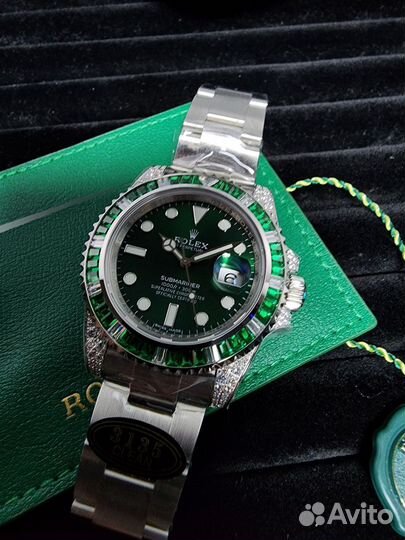 Часы унисекс Rolex submariner инкрустацией камня