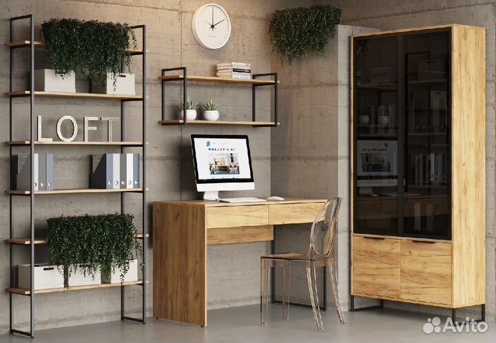 Полка Лофт пн-001 Дуб Крафт золотой