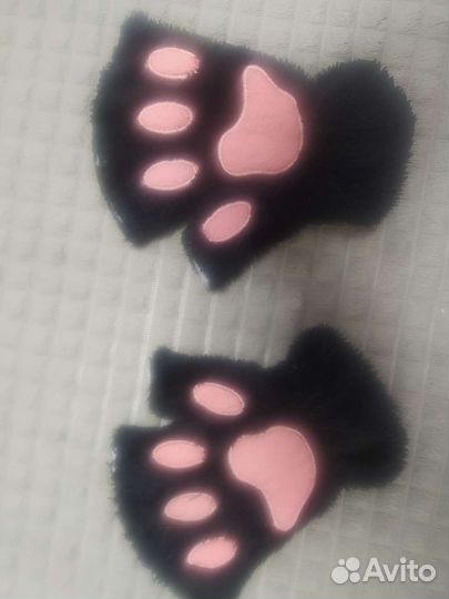 Ободок с ушками и перчатки