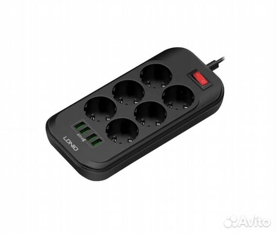 Сетевой фильтр LP6403 6 розеток 4 USB 2.0 m