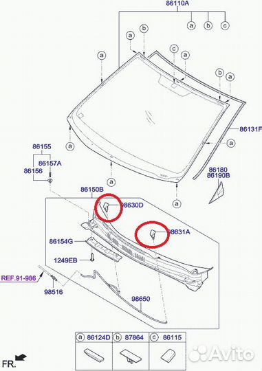Форсунка стеклоомывателя Hyundai Solaris 2