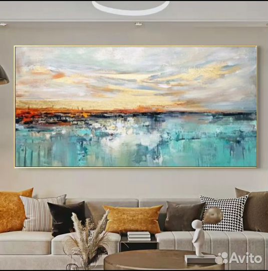 Картина маслом на холсте абстракция морской пейзаж