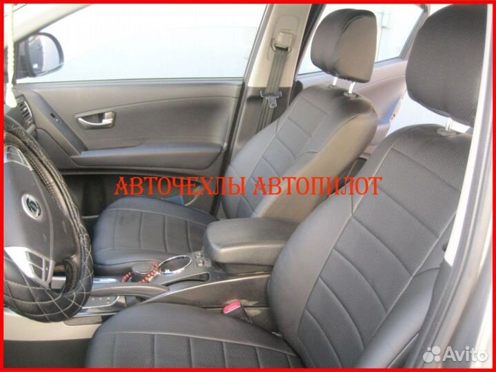 Чехлы Автопилот Ssangyong Actyon из экокожи чёрные