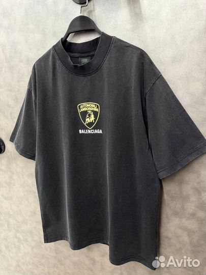 Футболка Balenciaga Lamborghini черная оверсайз