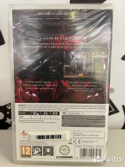 Bloodstaines Ritual of the Night NSwitch New