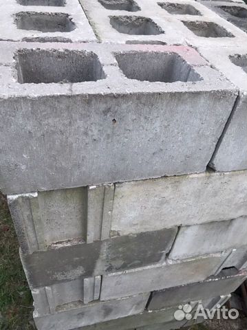 Блок бетонный, 2х пустотный