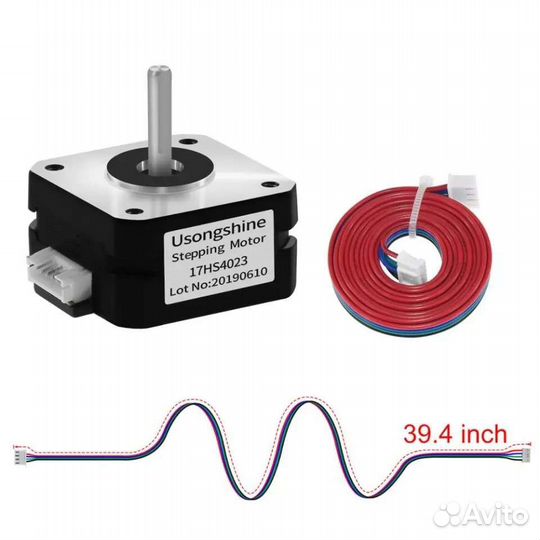 Двигатель nema17/23 (блинчик) с кабелем 1м для 3d