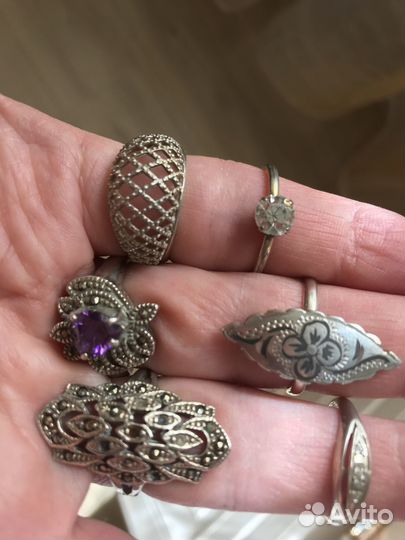 Серебряные кольца винтаж СССР