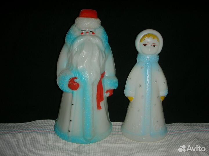 Дед Мороз и Снегурочка, винтаж, пластмасса, СССР