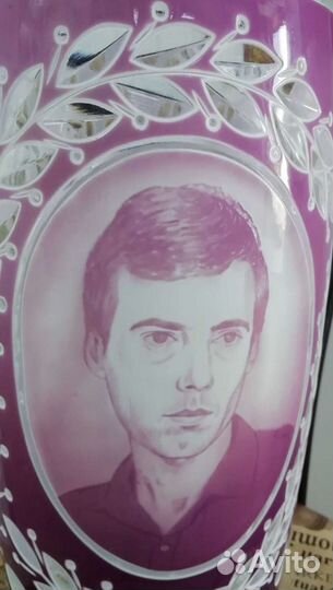 Ваза хрустальная с портретом