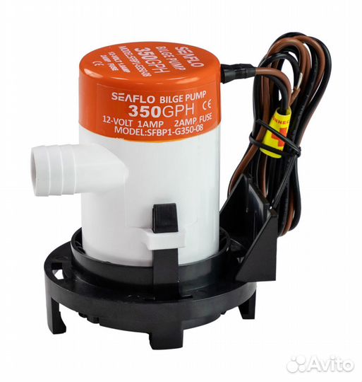 Помпа осушительная SeaFlo 350 галлон/час, патрубок