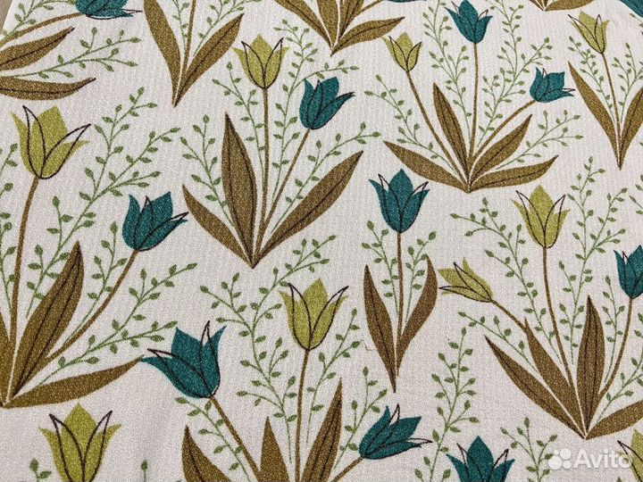 Штора Прованс Хлопок Акварельные Пионы и Тюльпаны