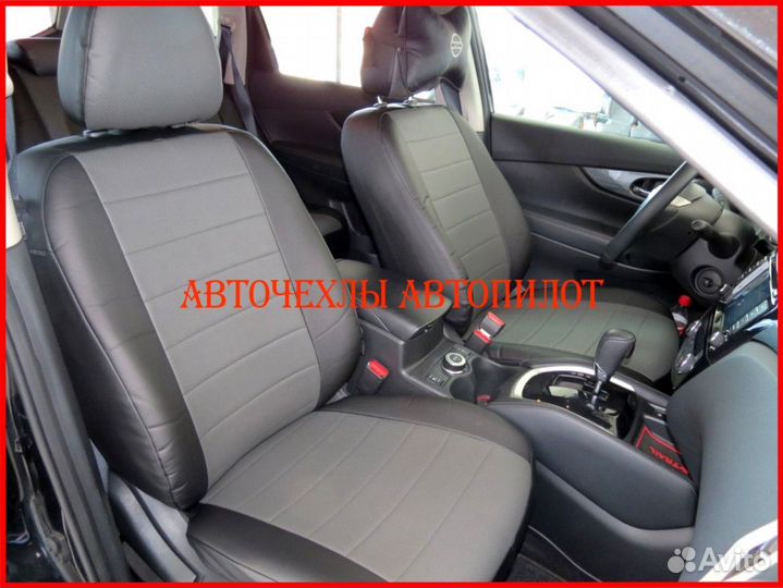 Чехлы Автопилот Nissan Terrano из экокожи чёр-сер