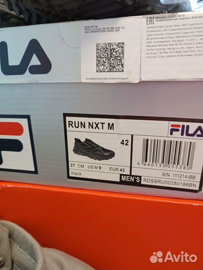 Кроссовки Fila run next m (RU 42,EU 43, см 27)