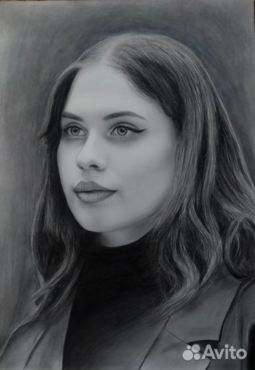 Портрет по фото на заказ (чб)