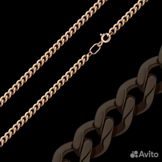 Цепь советская Одинарный ромб из красного золота