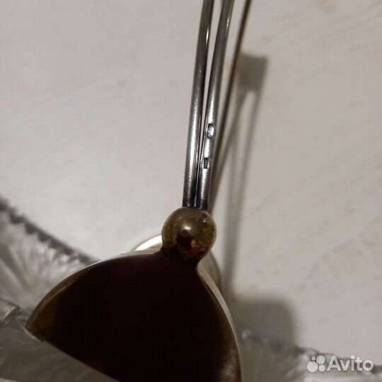 Хрустальная ваза с серебром,мельхиором и графин