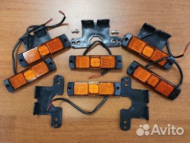 Фонари К-кт 10шт габарит12/24v маркер Прямоугольн