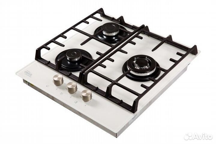 Газ. поверх 3-х комф белое стекло