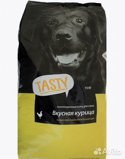 Корм сухой Tasty для собак с курицей 15 кг