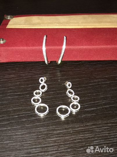 Серебряные серьги с церконом