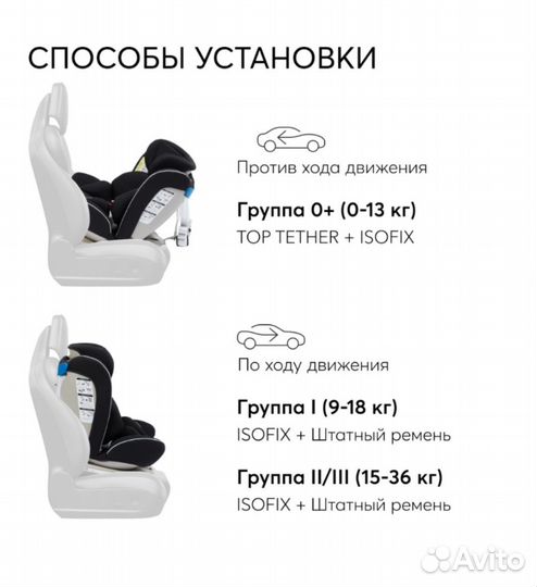 Автокресло Happy Baby Unix, 0-36 кг isofix чёрное
