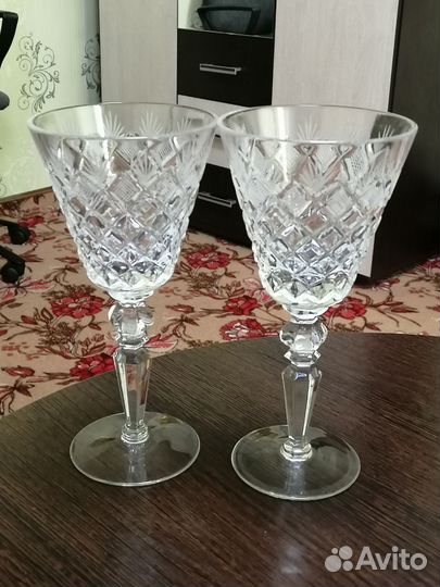 Фужеры СССР ромб, 2шт, 19х9см, состояние